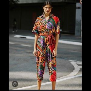 New FARM Rio Dotted Patch Jumpsuit size small